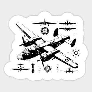 plane blueprint Sticker